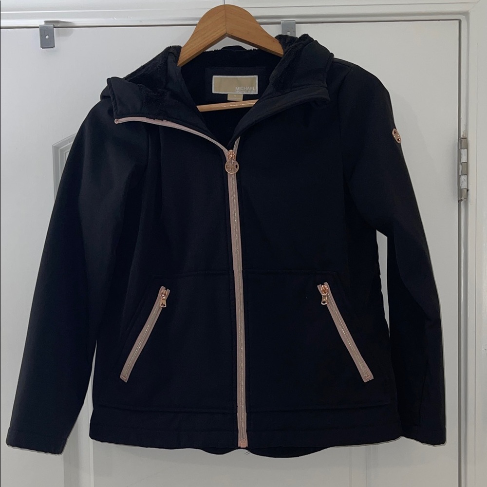 MICHAEL Michael Kors Kids Black Jacket with Pink Accents
